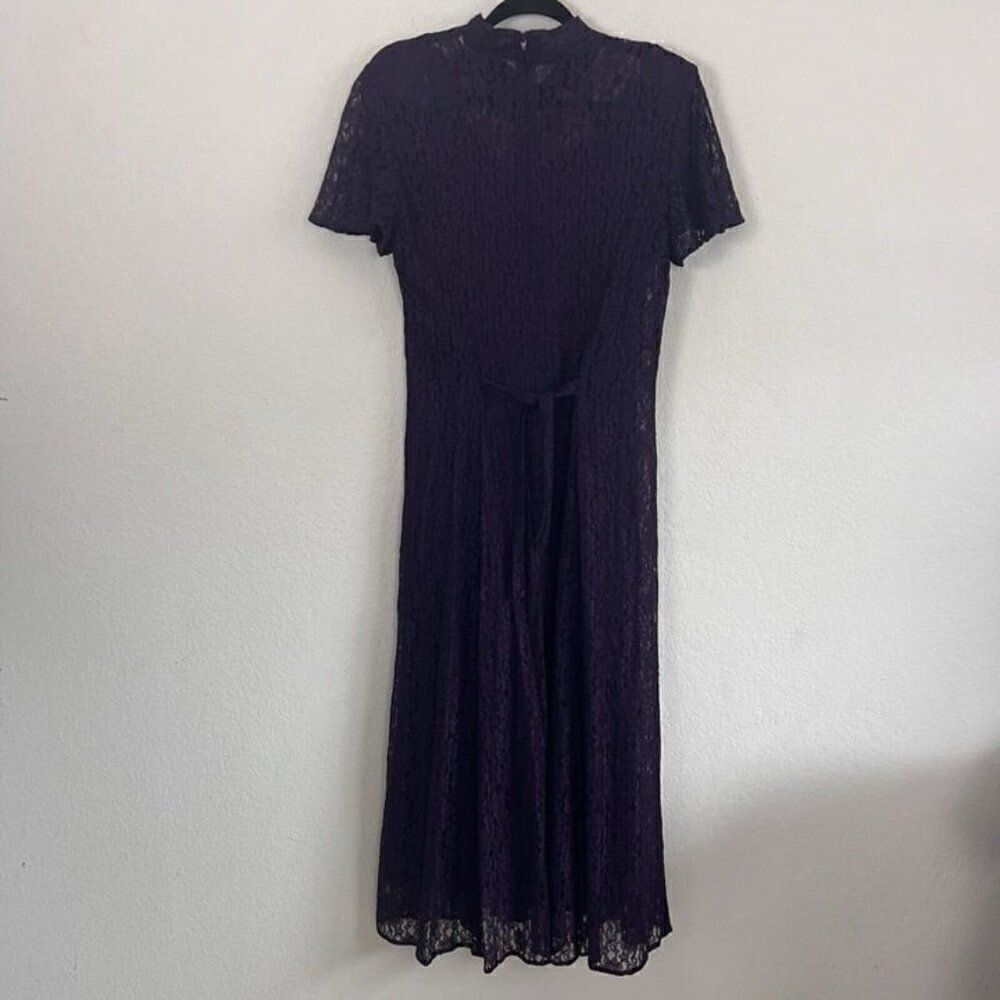 Vintage Purple Lace Romantic Goth Victorian Women Layered Midi/maxi Dress Large - Picture 2 of 12